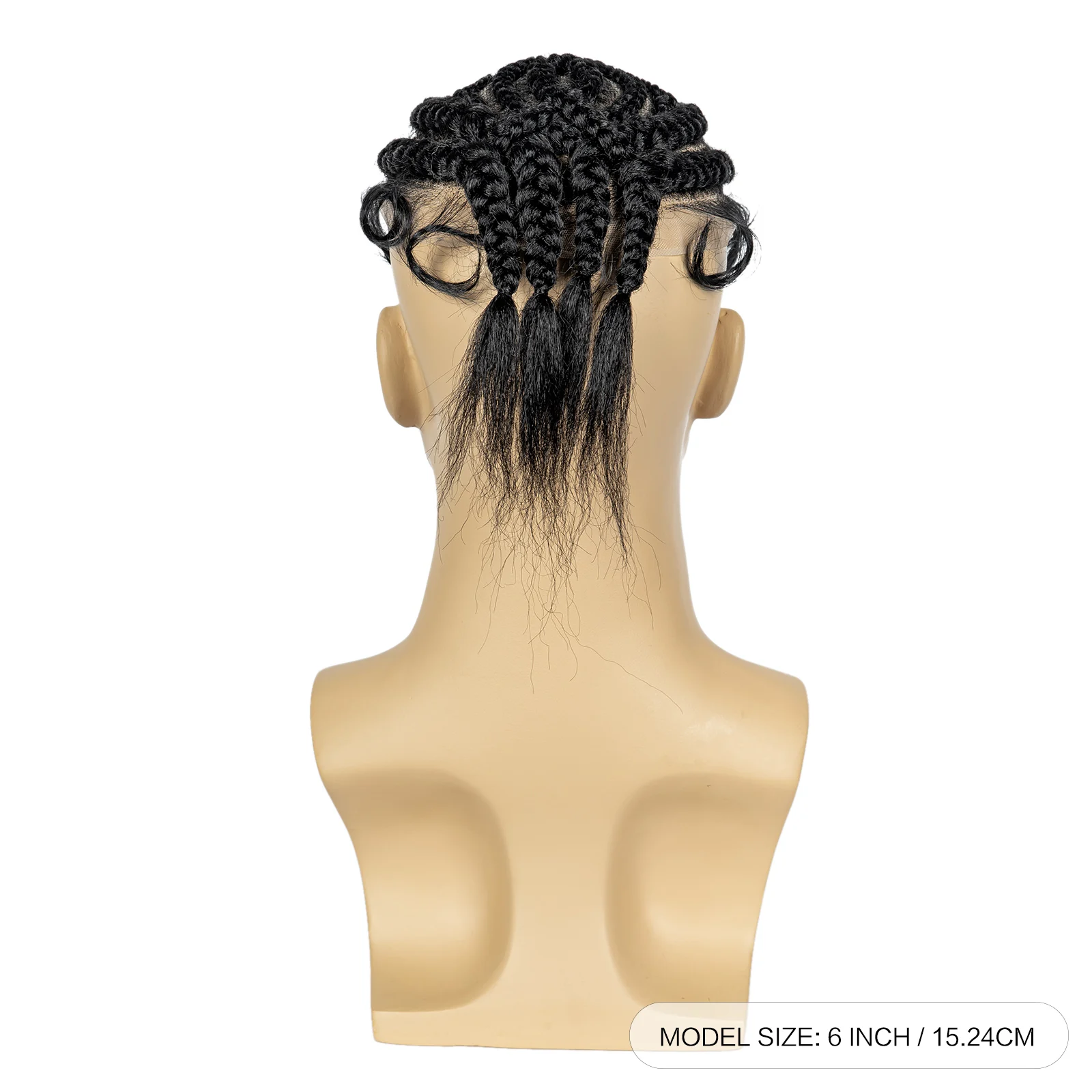 Men's Toupee Hair HD Full Lace Male Hairpieces with Cornrow Braids White Hair Reaplcement Synthetic Short Hair Topper for Men