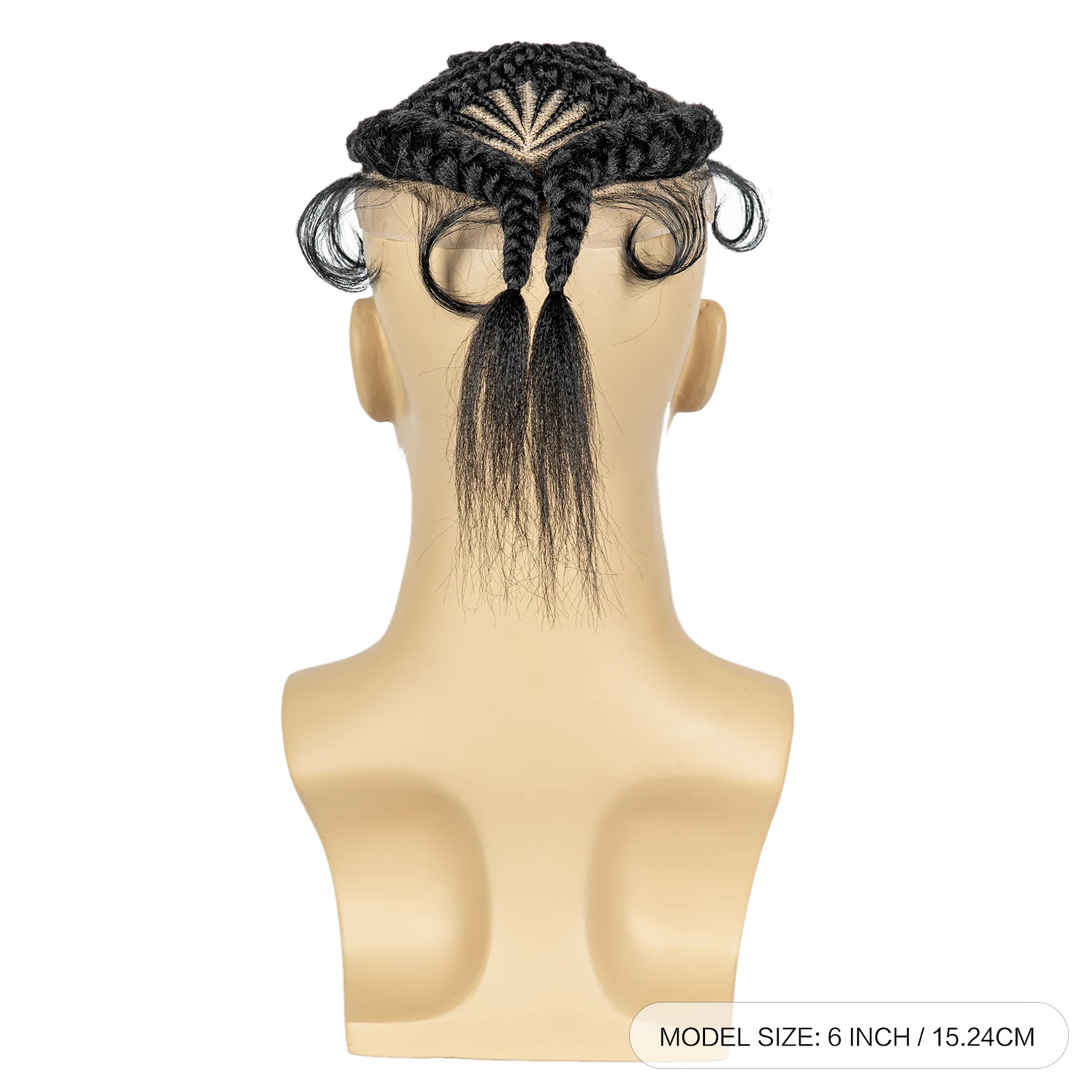 Men's Toupee Hair HD Full Lace Male Hairpieces with Cornrow Braids White Hair Reaplcement Synthetic Short Hair Topper for Men