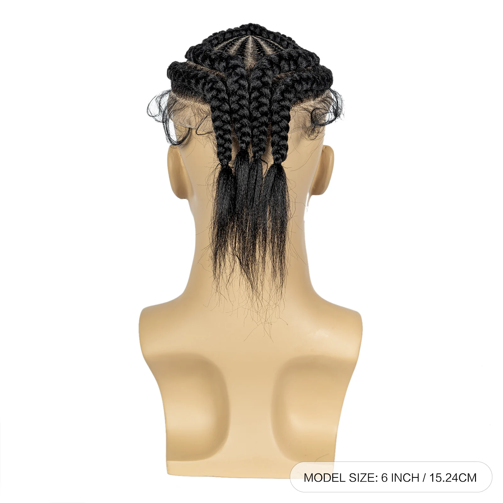 Men's Toupee Hair HD Full Lace Male Hairpieces with Cornrow Braids White Hair Reaplcement Synthetic Short Hair Topper for Men