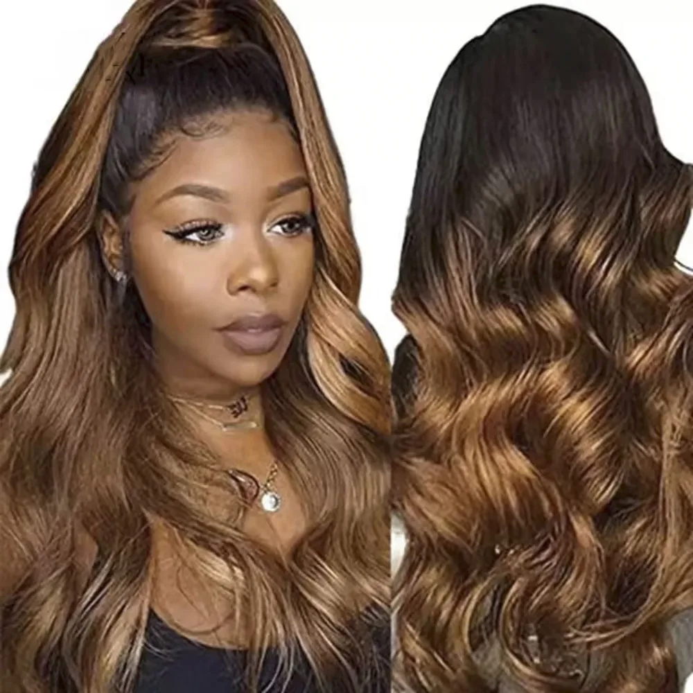 Body Wave 13x4 Lace Front Ombre Wig Human Hair Wig For Women Brazilian Blonde 1b/4/27/30 Lace Frontal Wig On Sale Clearance