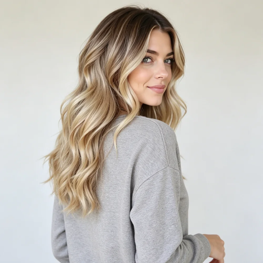 100% Human Hair Soft Highlight Blond Wave Hair 150 Density and 13×4 Wig Lace Front Wig, with baby Hair Pre Plucked