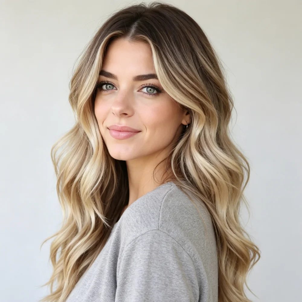 100% Human Hair Soft Highlight Blond Wave Hair 150 Density and 13×4 Wig Lace Front Wig, with baby Hair Pre Plucked