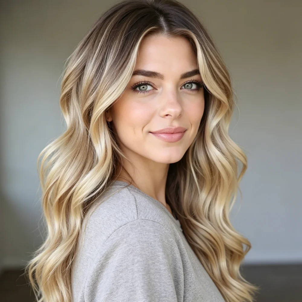 100% Human Hair Soft Highlight Blond Wave Hair 150 Density and 13×4 Wig Lace Front Wig, with baby Hair Pre Plucked