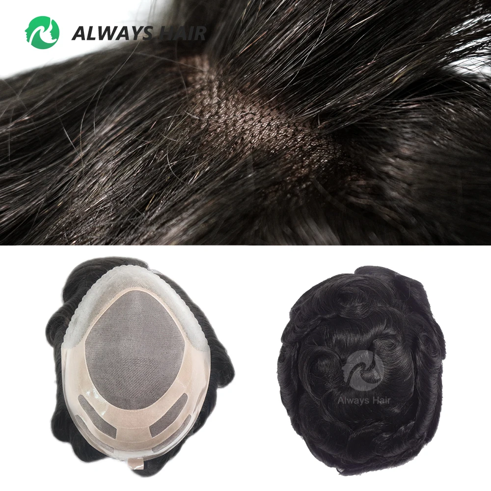 Bond - Durable Indian Human Hair Prosthesis Man Fine Mono Wig Man Toupee