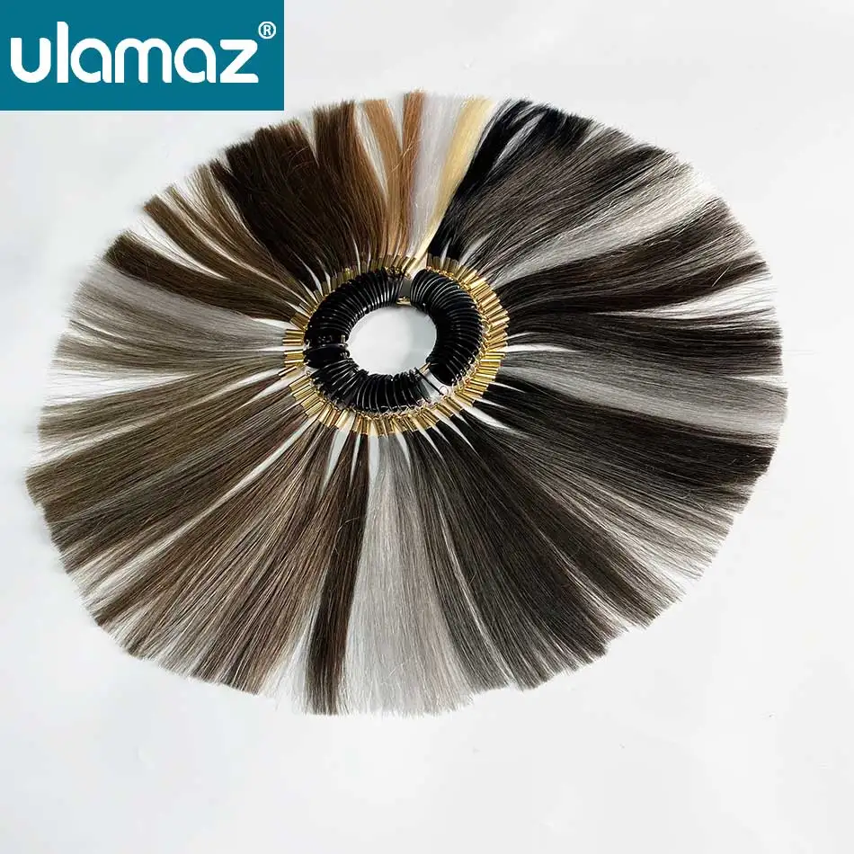 Human Hair Color Rings Hair Eextensions Wheel For Salon Swatches For Hairdresser Hair Dyeing Sample Chart Ring For Hairdressing