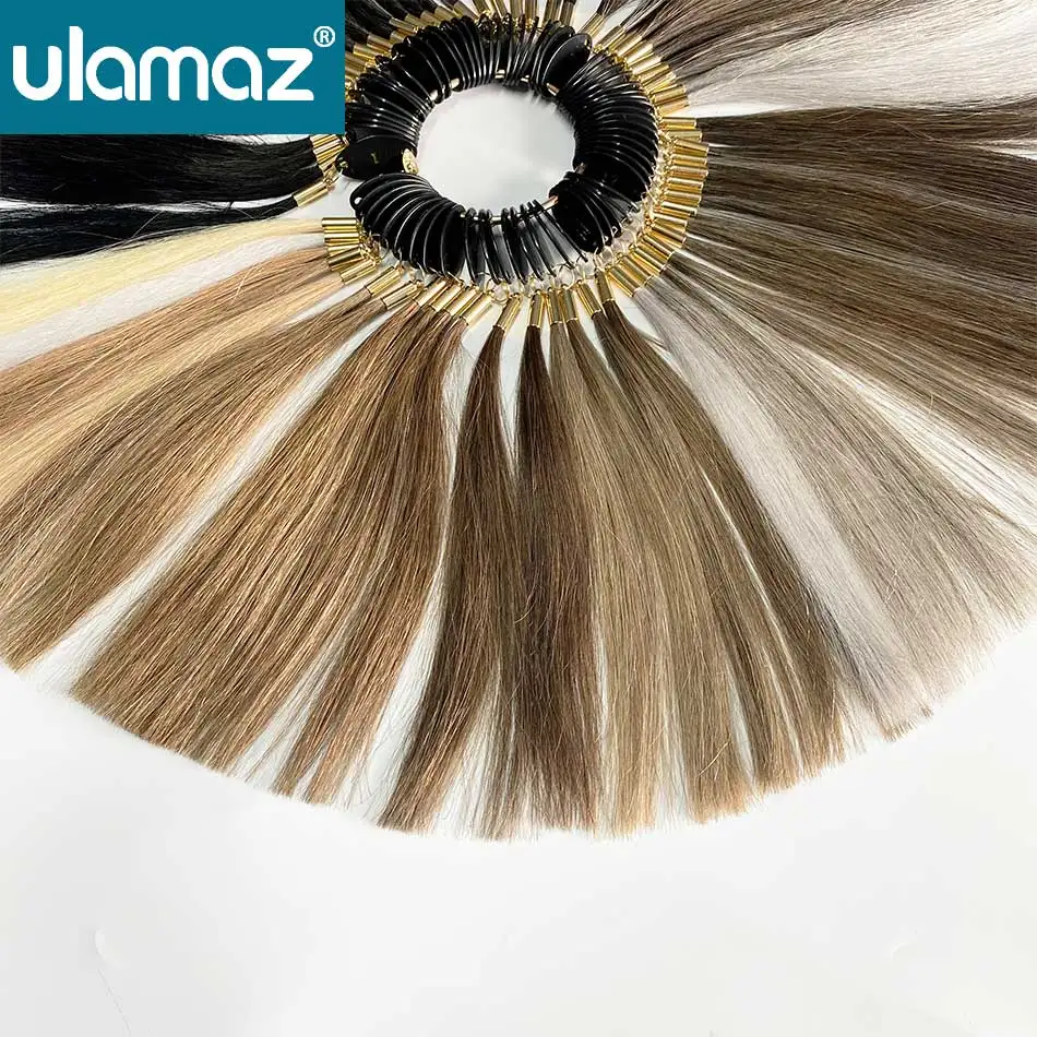 Human Hair Color Rings Hair Eextensions Wheel For Salon Swatches For Hairdresser Hair Dyeing Sample Chart Ring For Hairdressing