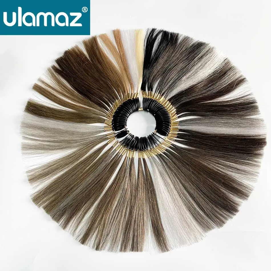 Human Hair Color Rings Hair Eextensions Wheel For Salon Swatches For Hairdresser Hair Dyeing Sample Chart Ring For Hairdressing