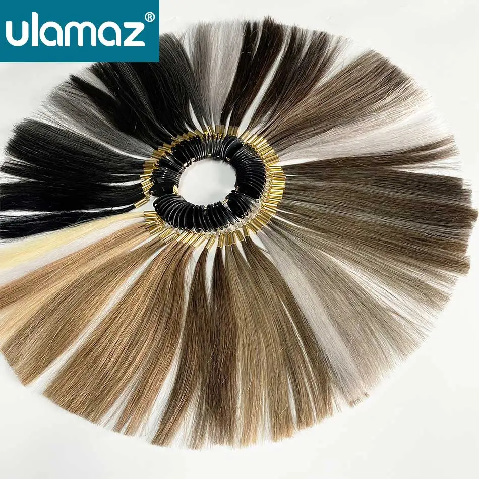 Human Hair Color Rings Hair Eextensions Wheel For Salon Swatches For Hairdresser Hair Dyeing Sample Chart Ring For Hairdressing