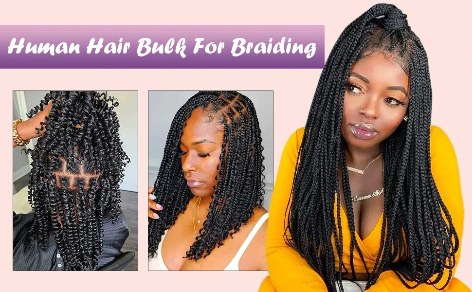Kinky Straight Hair Bulk For Braiding 100% Real Human Hair No Weft Bundles 100G 150G Bulk Brading Hair Extensions Natural Color