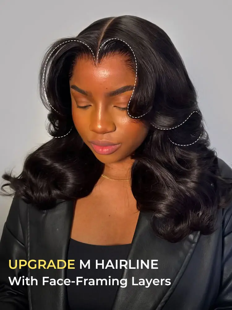 Alipearl Hair Body Wave M Hairline Layered Cut 6x8 Glueless Drawstring Ready To Wear Lace Wig Human Hair 180% Density