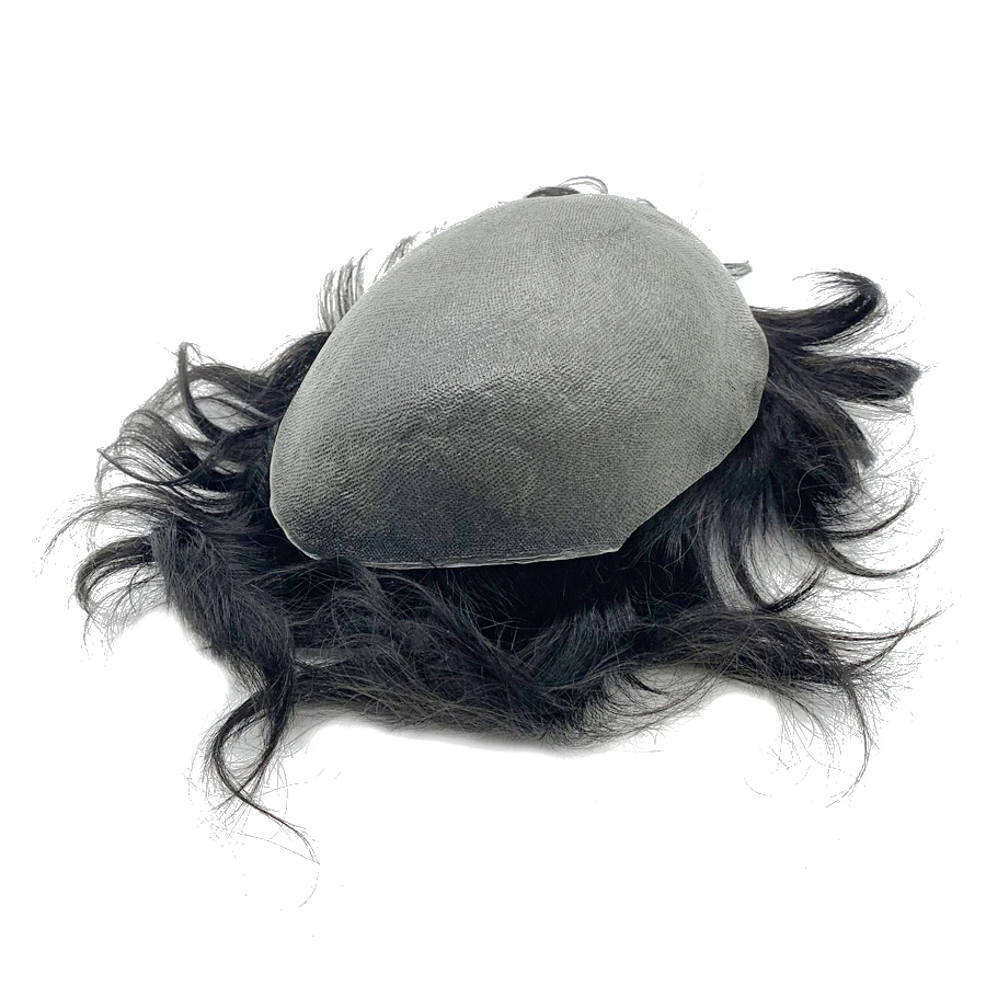 Thinnest 0.03mm Base PU Knot Men's Wig Transparent PU Men Toupee Men's Hair Pieces Unit Hair Replacement System Size 8x10 Inch