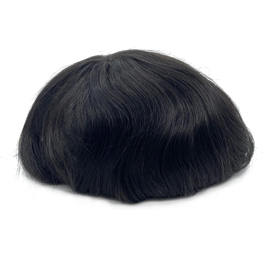 Thinnest 0.03mm Base PU Knot Men's Wig Transparent PU Men Toupee Men's Hair Pieces Unit Hair Replacement System Size 8x10 Inch