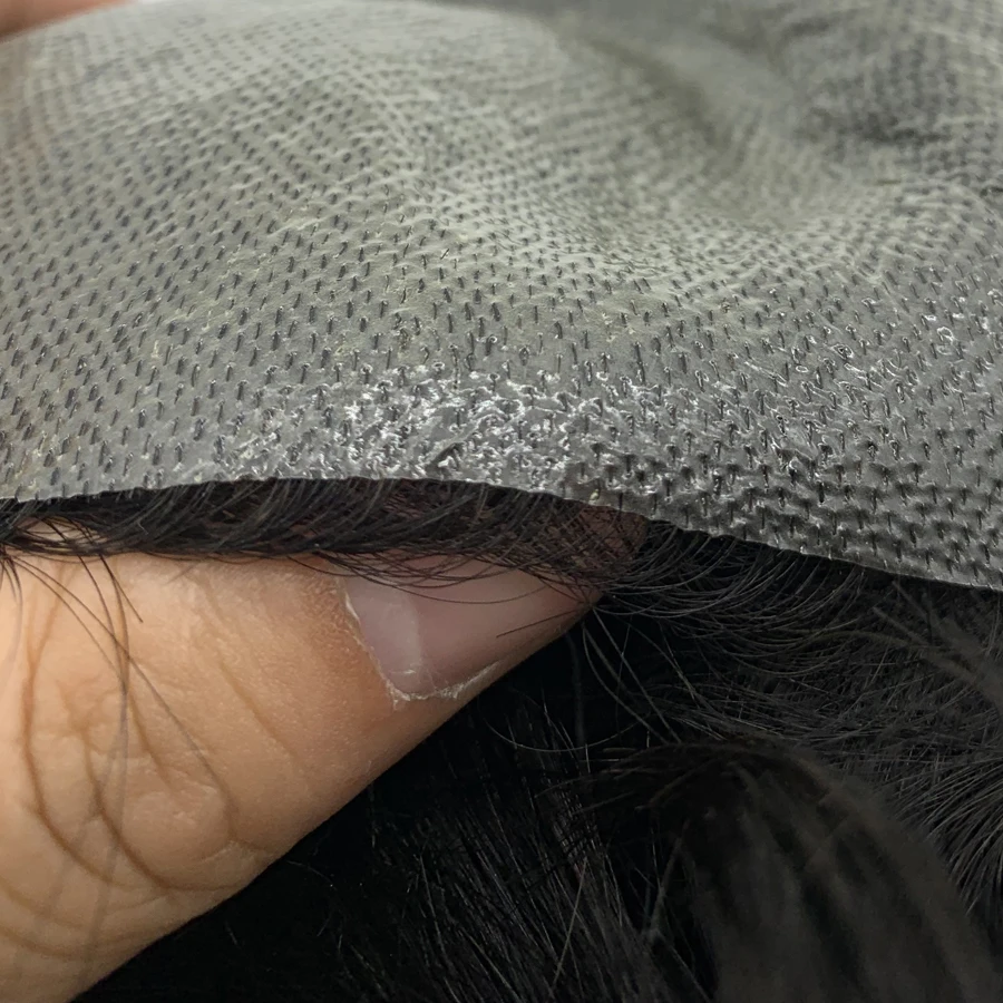 Thinnest 0.03mm Base PU Knot Men's Wig Transparent PU Men Toupee Men's Hair Pieces Unit Hair Replacement System Size 8x10 Inch