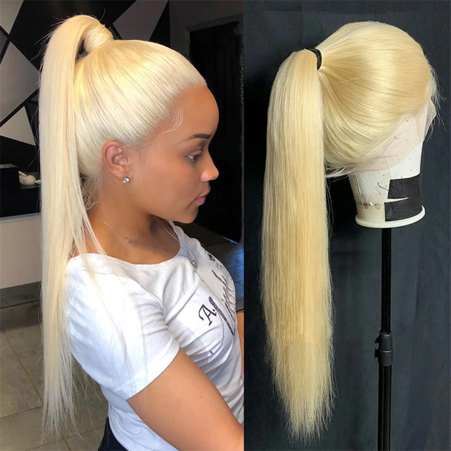 220% 250% Density 613 Hd Lace Frontal Wig Blonde 13x4 13x6 360 Blonde Lace Front Human Hair Wigs For Women Pre Plucked Brazilian Straight Hair Daily Wear