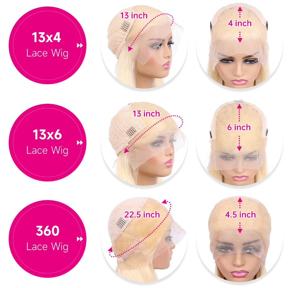 220% 250% Density 613 Hd Lace Frontal Wig Blonde 13x4 13x6 360 Blonde Lace Front Human Hair Wigs For Women Pre Plucked Brazilian Straight Hair Daily Wear