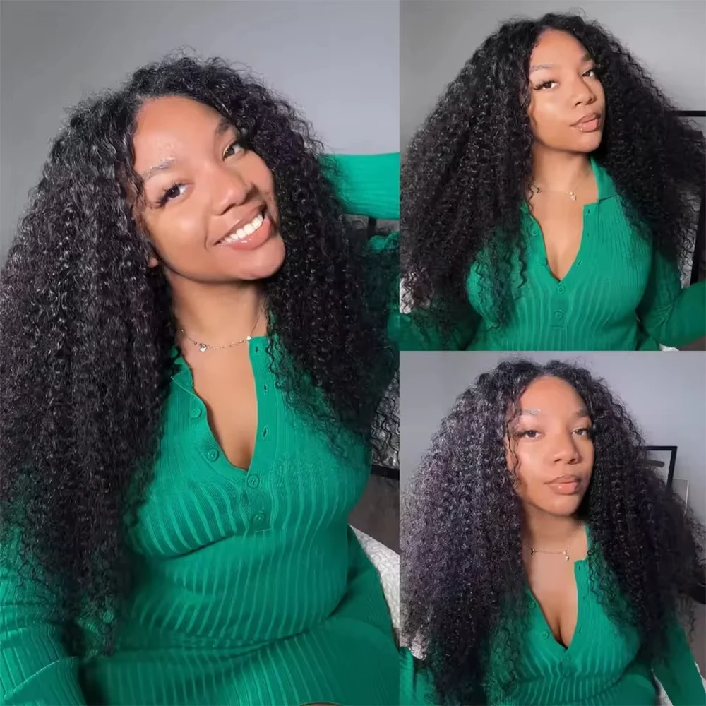 Smilegirl 220% Density 30 Inch Deep Curly Wave Wig 5x5 Glueless Lace Front Pre Plucked Brazilian Wet Wavy HD Transparent Lace Frontal Natural Color for Women