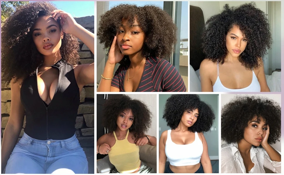4C Afro Kinky Curly Human Hair Bundles Coily Hair Weave Extensions Natural Color 100% Unprocessed Raw Virgin Hair For Women