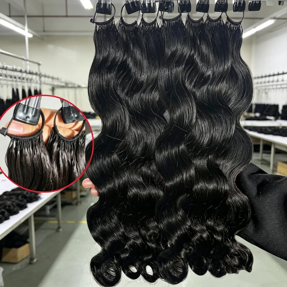 Smilegirl #1B Body Wave Crochet Human Hair 16 18 Inch Unprocessed Brazilian Virgin Feather Crochet Human Hair 60 Grams Natural Black Body Wave Human Crochet Hair Braiding Extensions for Boho Braids