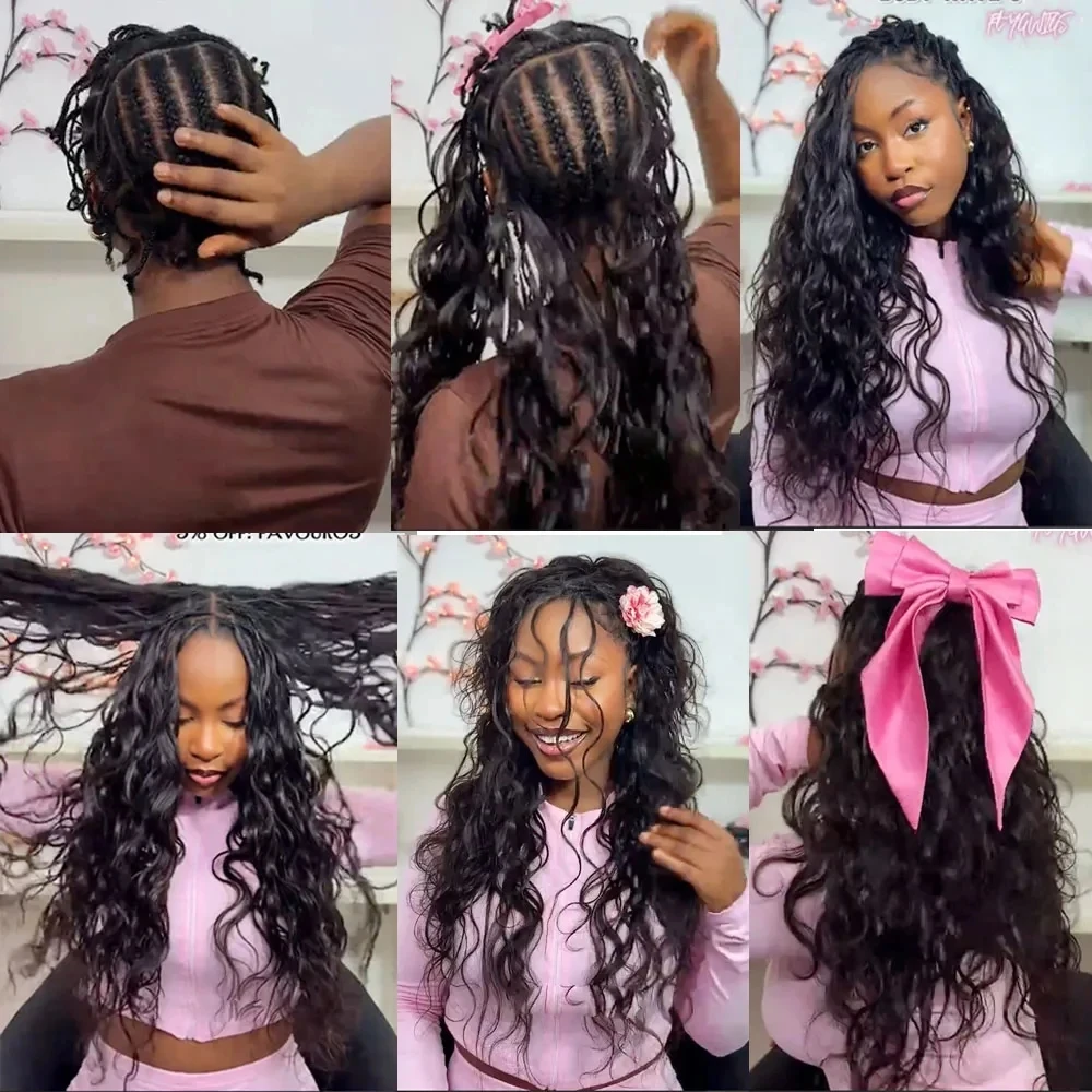 Smilegirl #1B Body Wave Crochet Human Hair 16 18 Inch Unprocessed Brazilian Virgin Feather Crochet Human Hair 60 Grams Natural Black Body Wave Human Crochet Hair Braiding Extensions for Boho Braids