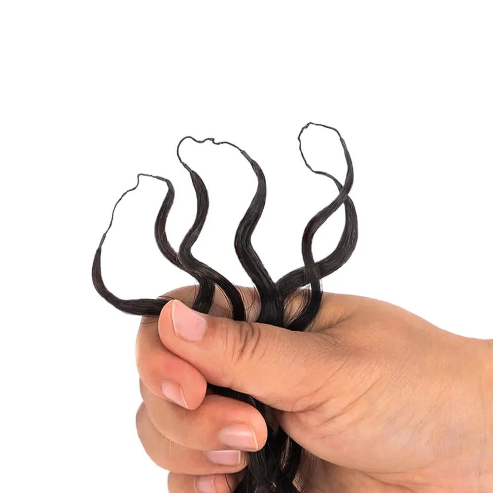 Smilegirl #1B Body Wave Crochet Human Hair 16 18 Inch Unprocessed Brazilian Virgin Feather Crochet Human Hair 60 Grams Natural Black Body Wave Human Crochet Hair Braiding Extensions for Boho Braids