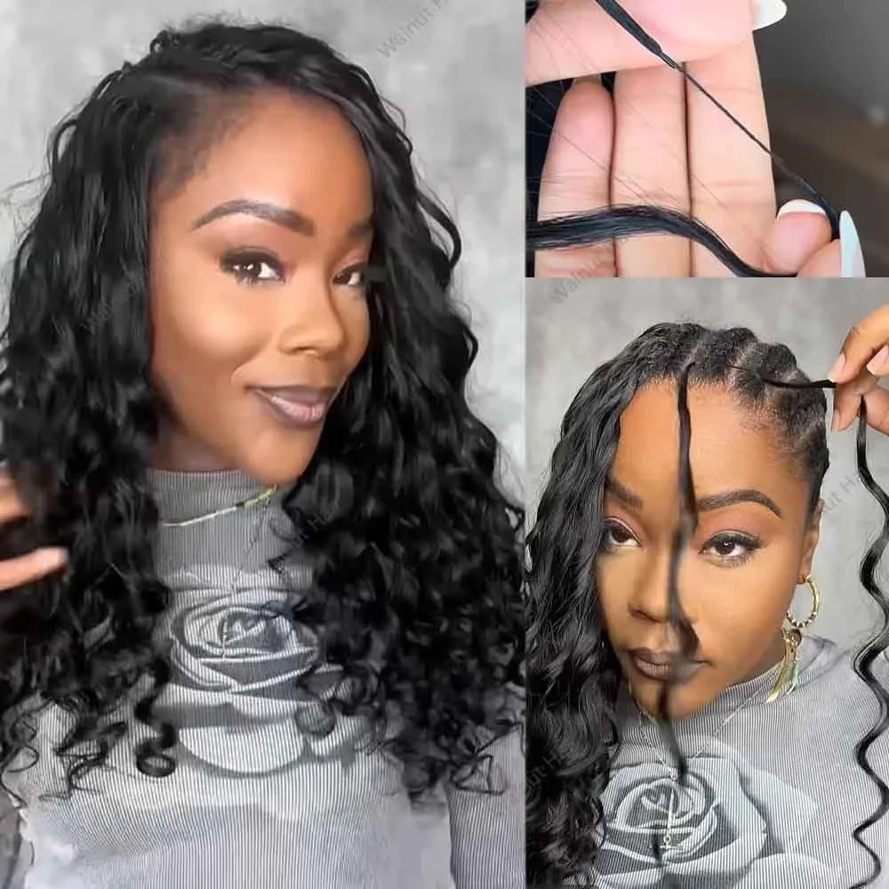 Smilegirl #1B Body Wave Crochet Human Hair 16 18 Inch Unprocessed Brazilian Virgin Feather Crochet Human Hair 60 Grams Natural Black Body Wave Human Crochet Hair Braiding Extensions for Boho Braids