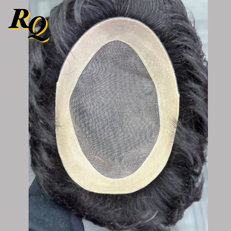 Pre Styled Men's Toupee Capillary Prosthesis Durable Human Hair Mono Toupee Wig for Men Hair Replacement Systems Hair Piece Male
