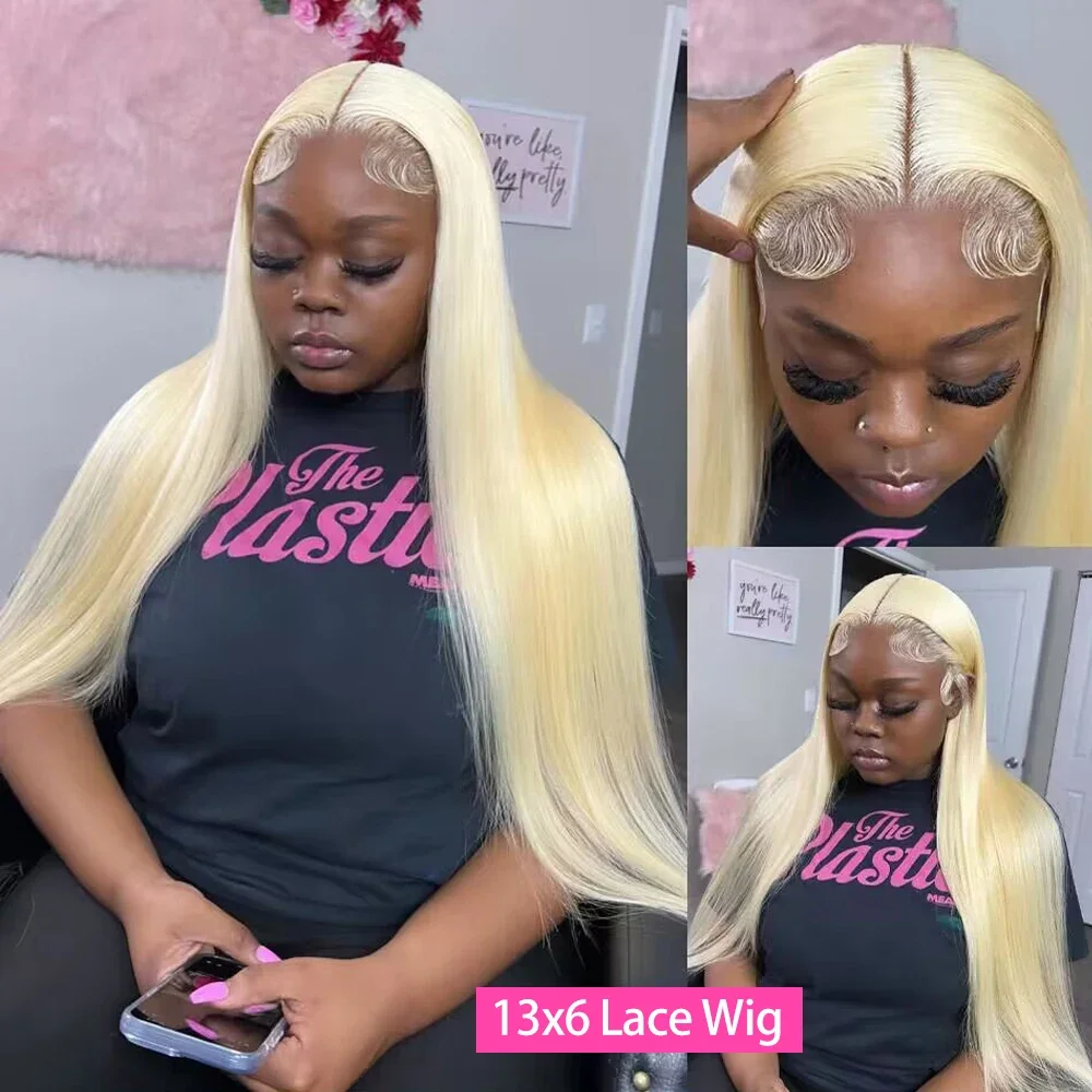 38 Inch 613 Blonde 13X6 HD Transparent Lace Front Wigs Human Hair 200 Density Straight Lace Frontal Human hair Wigs Pre Plucked