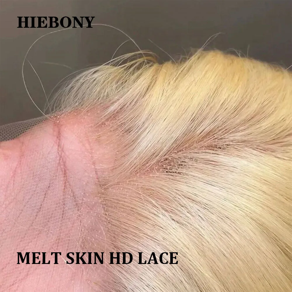 HiEbony 613 Color 13x6 HD Lace Frontal Body Wave Melt Skin 5x5 6x6 HD Lace Closure Straight 100% Human Hair 13x4 HD Lace Frontal
