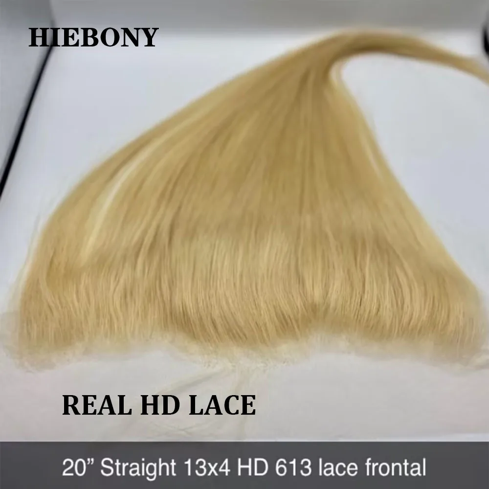 HiEbony 613 Color 13x6 HD Lace Frontal Body Wave Melt Skin 5x5 6x6 HD Lace Closure Straight 100% Human Hair 13x4 HD Lace Frontal