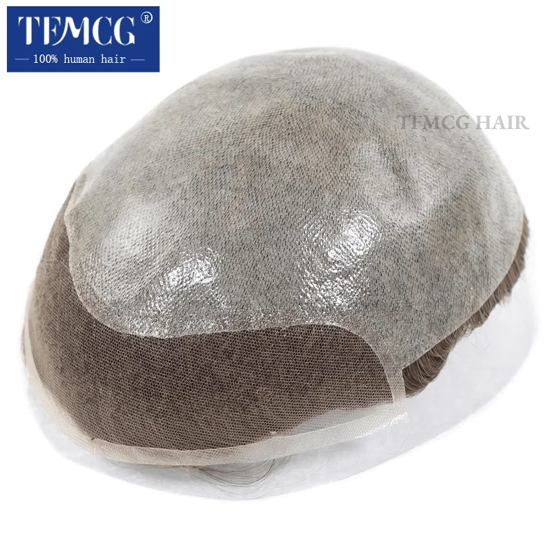8x10 BIO Swiss Lace With PU Base Toupee Men Wig Human Hair Wigs Male Hair Prosthesis Natural Hairline Male Wig Units Replacement