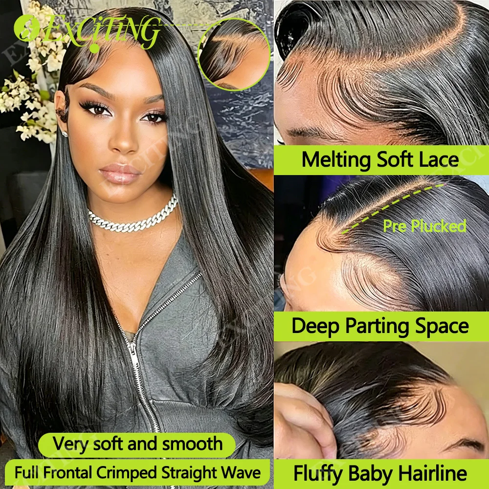 26 28 30 inch Wig Frontal Lace HD 13x6 human hair smooth in pre-thinked top quality to Super soft density for women Delivery 1-3 days