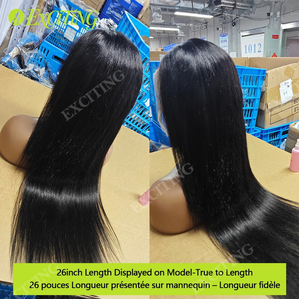 26 28 30 inch Wig Frontal Lace HD 13x6 human hair smooth in pre-thinked top quality to Super soft density for women Delivery 1-3 days
