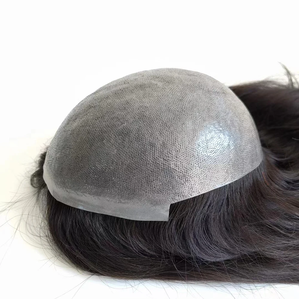 Wholesale Full PU 7x9 PU Injected Silicone Skin Natural Virgin Human Russian Hair Topper for Women in Stock