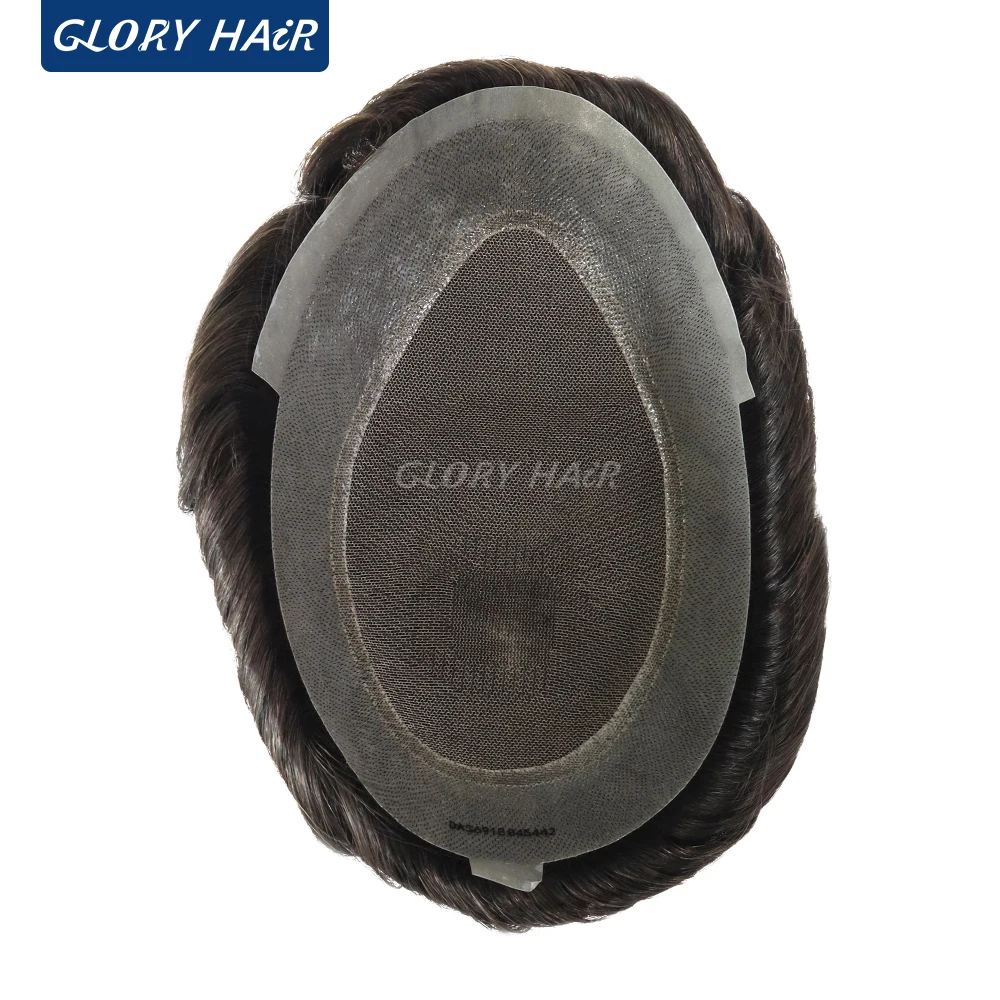 Stock 5 Inch Dura Australia Man Toupee Indian Human Hair Lace And Pu Base Hair System For Men Hair Prosthesis Free Shipping