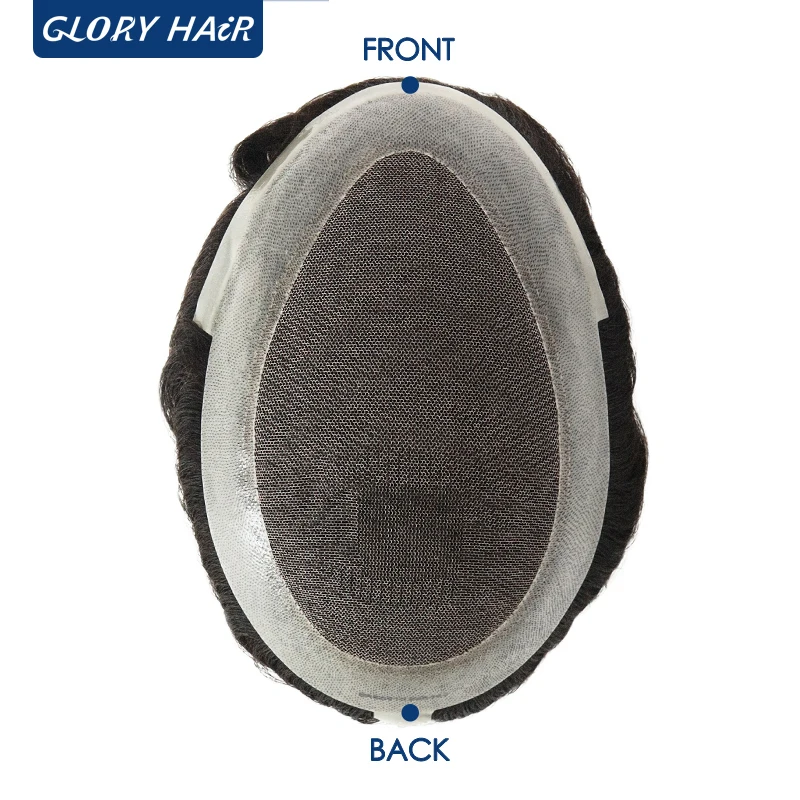 Stock 5 Inch Dura Australia Man Toupee Indian Human Hair Lace And Pu Base Hair System For Men Hair Prosthesis Free Shipping