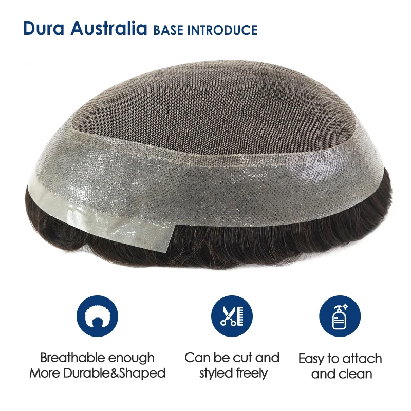 Stock 5 Inch Dura Australia Man Toupee Indian Human Hair Lace And Pu Base Hair System For Men Hair Prosthesis Free Shipping