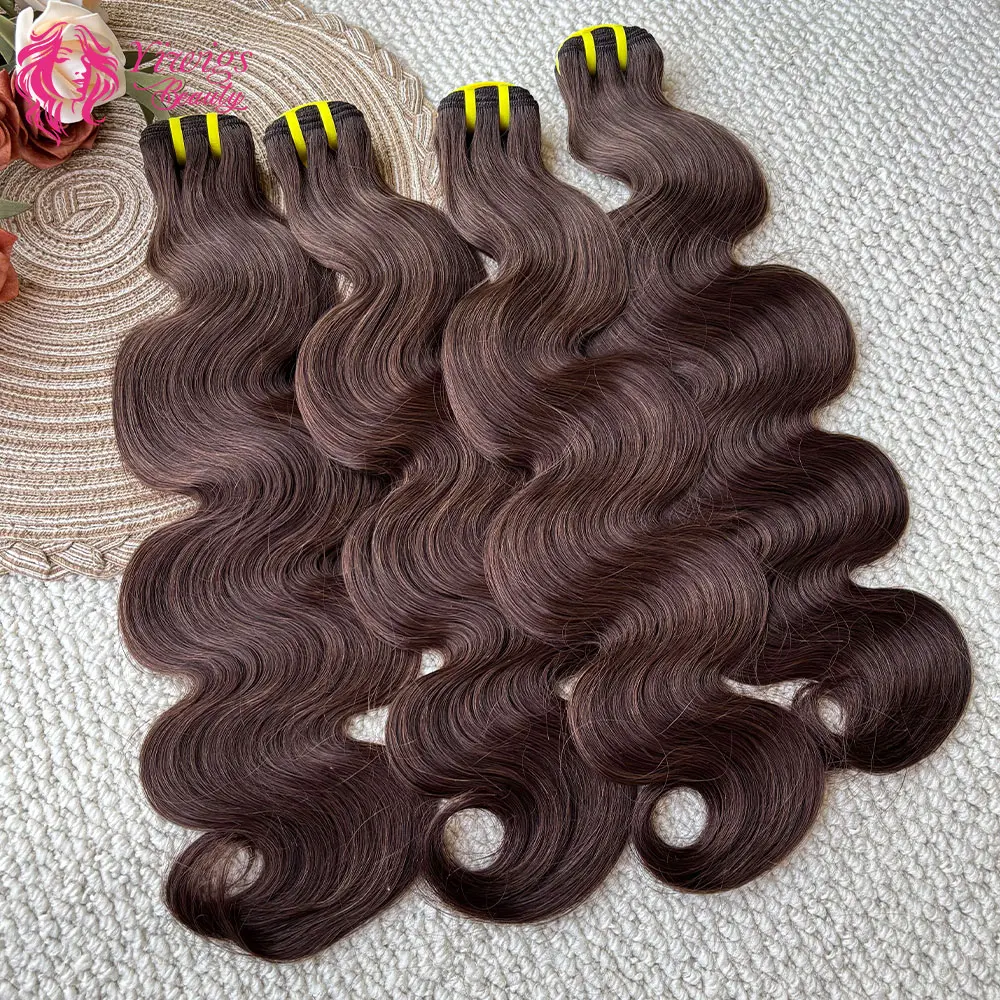 #2 Darkest Brown Body Wave Bundles Highlight Human Hair Vietnamese Virgin Hair Soft & Silky For Women Human Hair Extensions