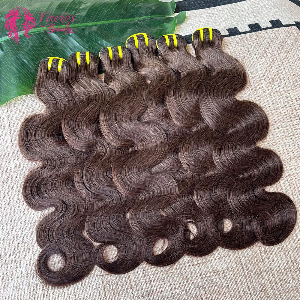 #2 Darkest Brown Body Wave Bundles Highlight Human Hair Vietnamese Virgin Hair Soft & Silky For Women Human Hair Extensions