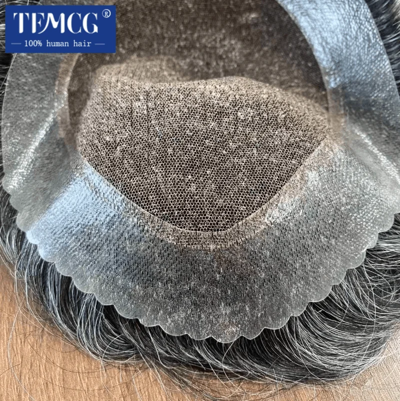 New Australia Toupee Men Wig Lace PU Base Male Hair Prosthesis Breathable Men's Capillary Prosthesis Replacement System Male wig