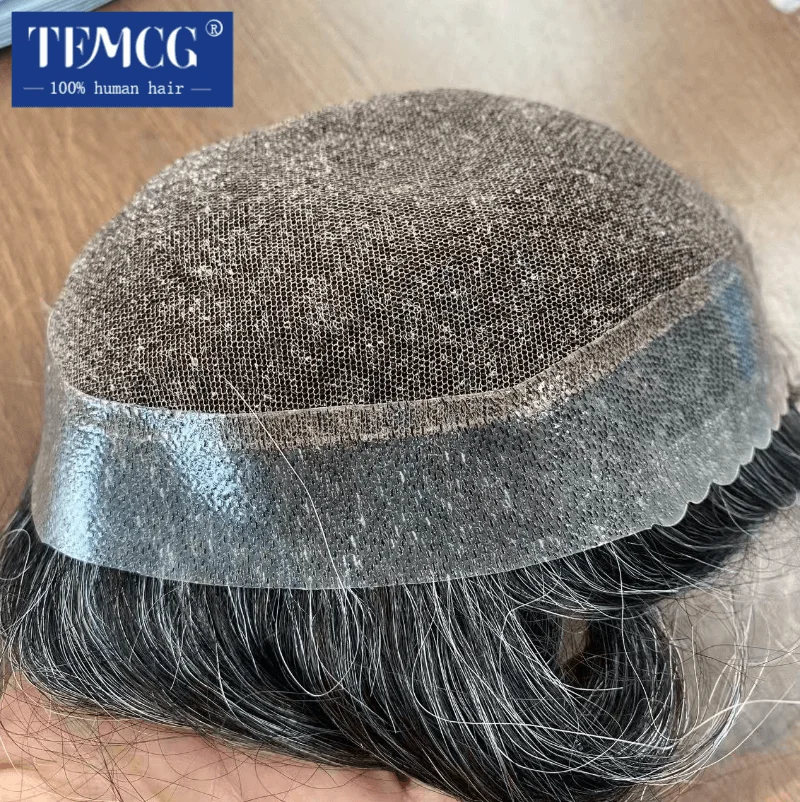 New Australia Toupee Men Wig Lace PU Base Male Hair Prosthesis Breathable Men's Capillary Prosthesis Replacement System Male wig