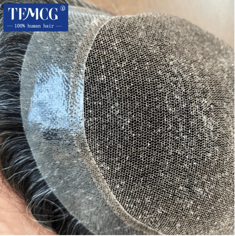 New Australia Toupee Men Wig Lace PU Base Male Hair Prosthesis Breathable Men's Capillary Prosthesis Replacement System Male wig