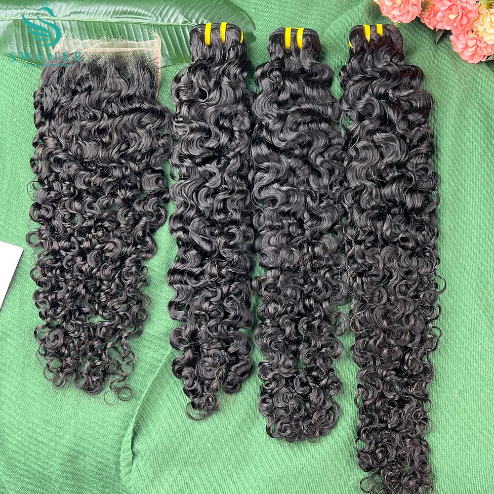 Burmese Curly 5x5 13x4 Real HD Lace Frontal With Bundles Human Hair Bundles With Closure Raw Weaves Human Hair With Closures