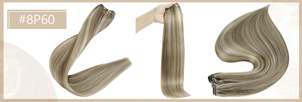 Full Shine Hair Bundles 100% Human Hair Weft Extensions Ombre Blonde Color100g Sew In Silky Straight Remy Skin Double Weft
