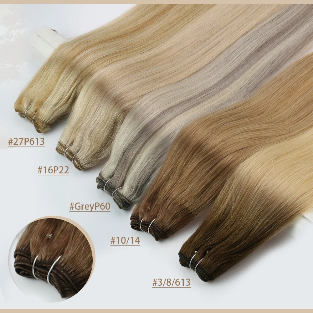 Full Shine Hair Bundles 100% Human Hair Weft Extensions Ombre Blonde Color100g Sew In Silky Straight Remy Skin Double Weft