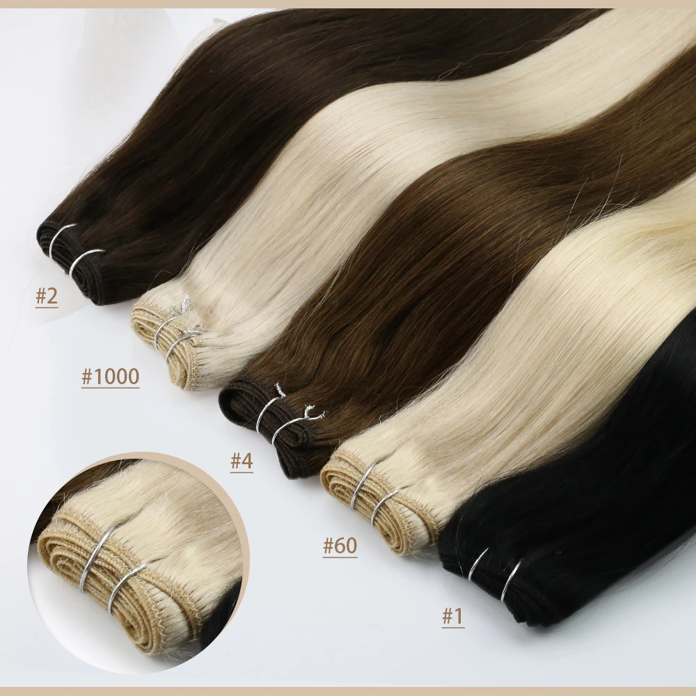 Full Shine Hair Bundles 100% Human Hair Weft Extensions Ombre Blonde Color100g Sew In Silky Straight Remy Skin Double Weft