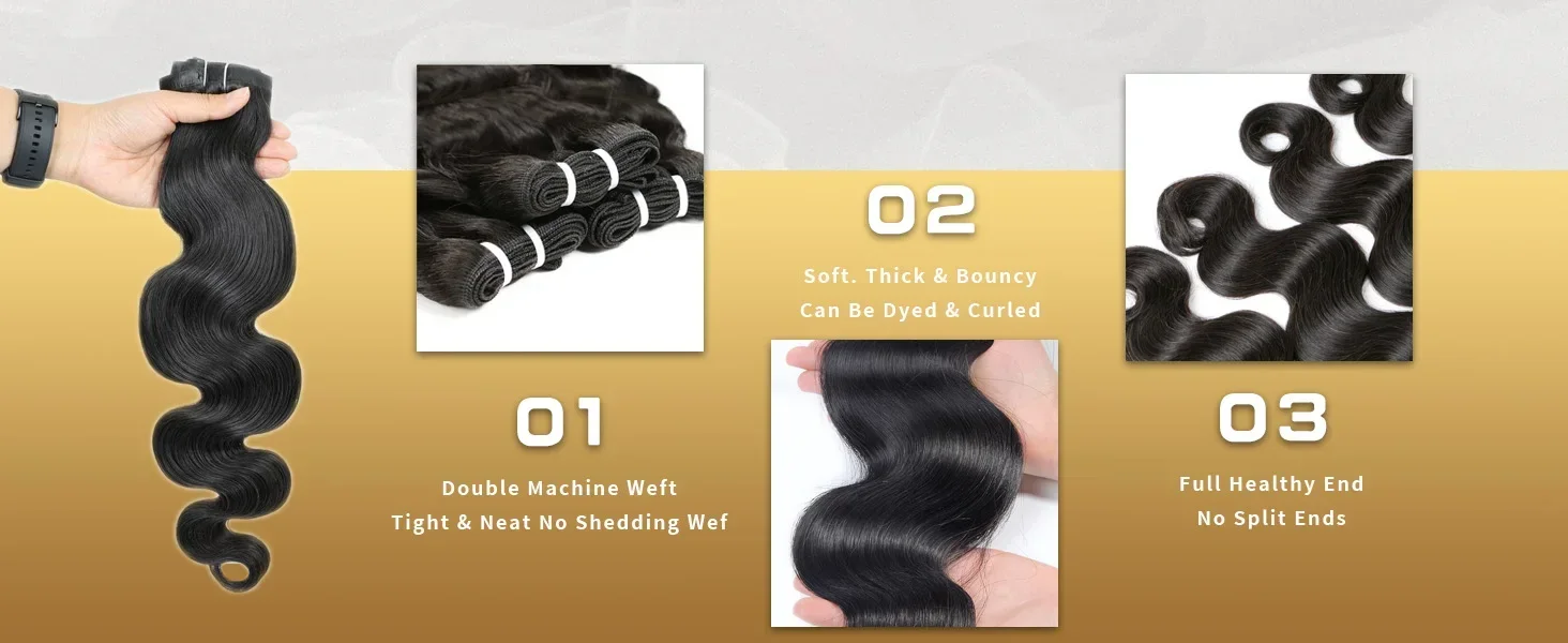100% Human Hair 16A Raw Body Wave Hair Bundles Brazilian 28 30 Inch Natural Black Color Double Weft Virgin Remy Hair Extensions Highlight Ombre Colored Weaves 2 3 4 Bundle For Women
