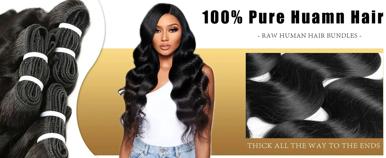 100% Human Hair 16A Raw Body Wave Hair Bundles Brazilian 28 30 Inch Natural Black Color Double Weft Virgin Remy Hair Extensions Highlight Ombre Colored Weaves 2 3 4 Bundle For Women