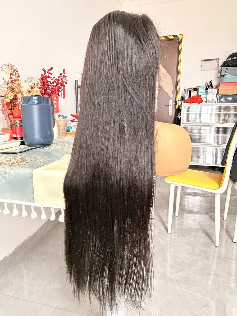 Silky Straight Glueless Wigs Preplucked 13x6 Lace Front Wigs Human Hair Pre Plucked 40 42 Inch Bone Straight Human Hair Wig 300% Density 13x4 HD Lace Frontal Wigs for Women Natural Black Raw Virgin Vietnamese Free Part Invisible Swiss Hd Lace Full Wigs