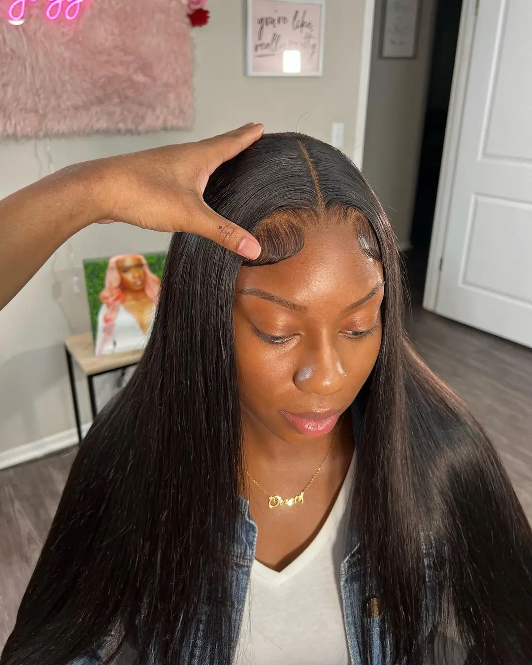 Silky Straight Glueless Wigs Preplucked 13x6 Lace Front Wigs Human Hair Pre Plucked 40 42 Inch Bone Straight Human Hair Wig 300% Density 13x4 HD Lace Frontal Wigs for Women Natural Black Raw Virgin Vietnamese Free Part Invisible Swiss Hd Lace Full Wigs