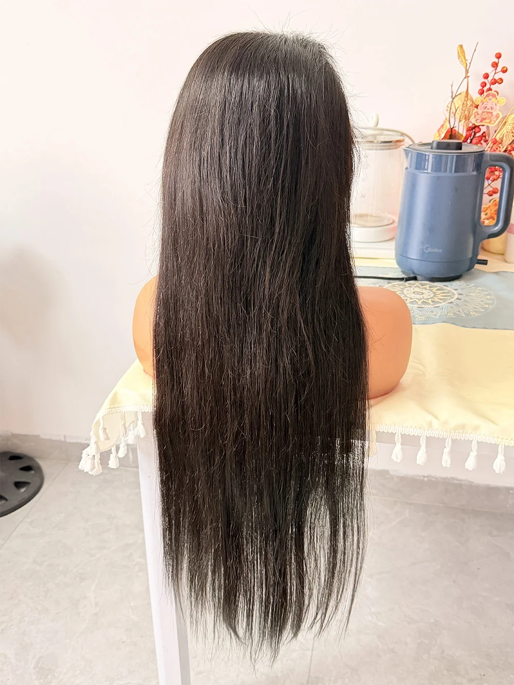 Silky Straight Glueless Wigs Preplucked 13x6 Lace Front Wigs Human Hair Pre Plucked 40 42 Inch Bone Straight Human Hair Wig 300% Density 13x4 HD Lace Frontal Wigs for Women Natural Black Raw Virgin Vietnamese Free Part Invisible Swiss Hd Lace Full Wigs